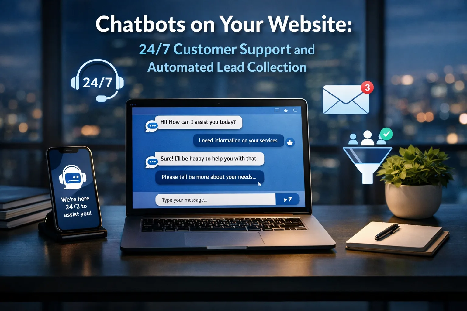 Chatbots on Your Website: 24/7 Customer Support and Automated Lead Collection