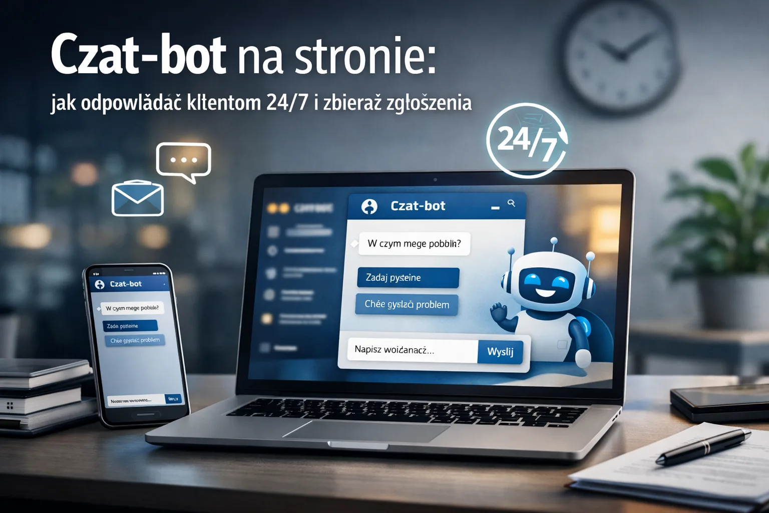 Czat-bot na stronie: jak odpowiadać klientom 24/7 i zbierać zgłoszenia