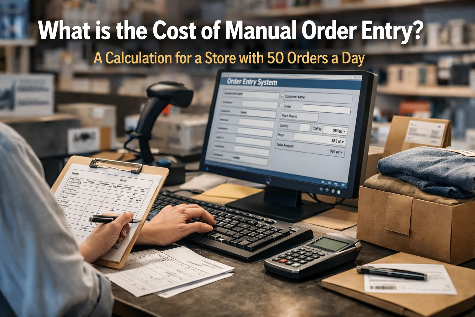 What is the Cost of Manual Order Entry? A Calculation for a Store with 50 Orders a Day