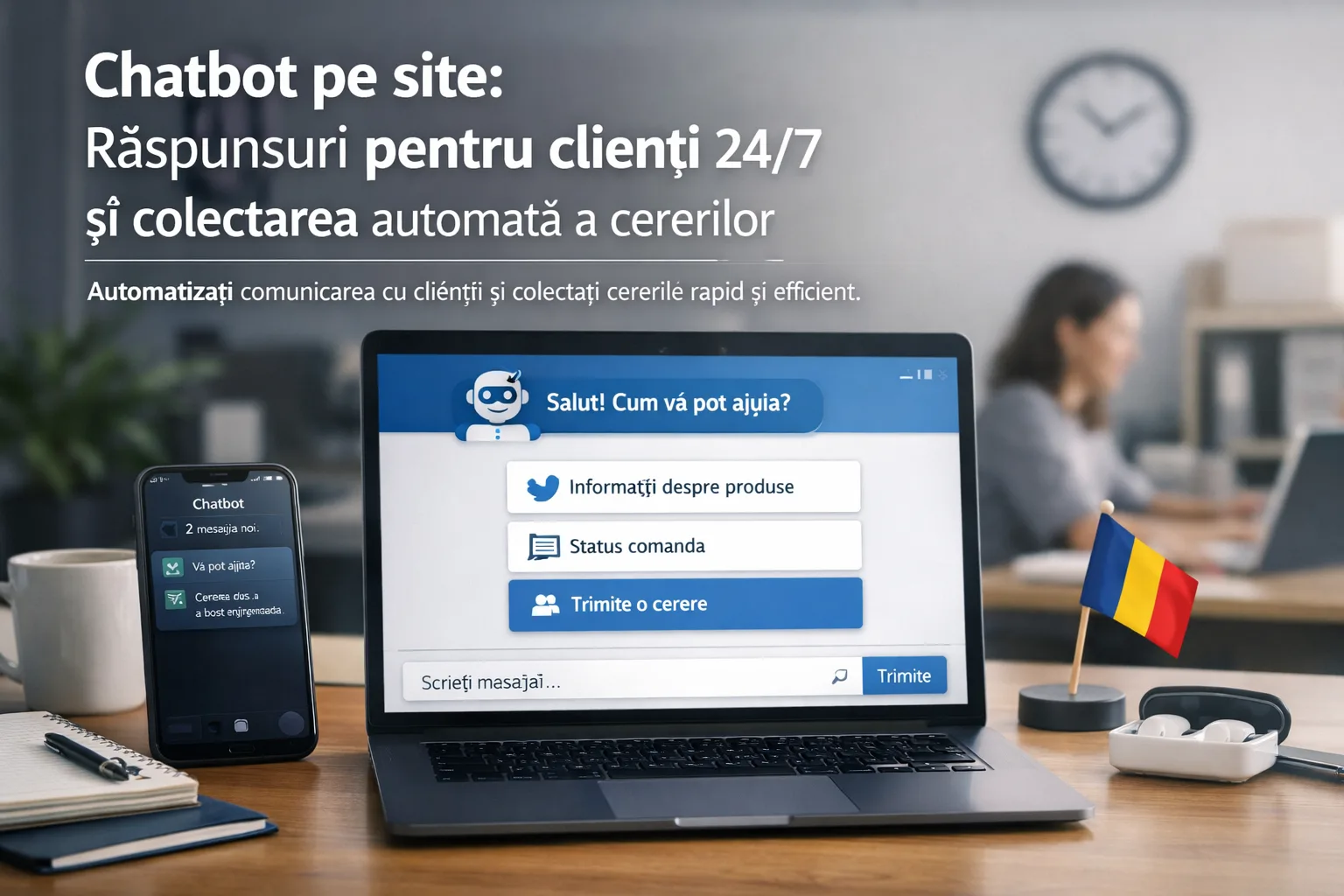 Chatbot pe site: răspunsuri pentru clienți 24/7 și colectarea automată a cererilor
