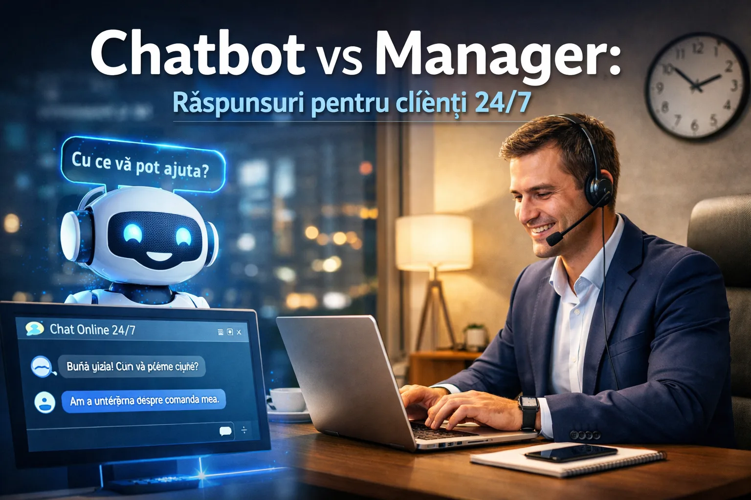 Chatbot vs Manager: Răspunsuri pentru clienți 24/7