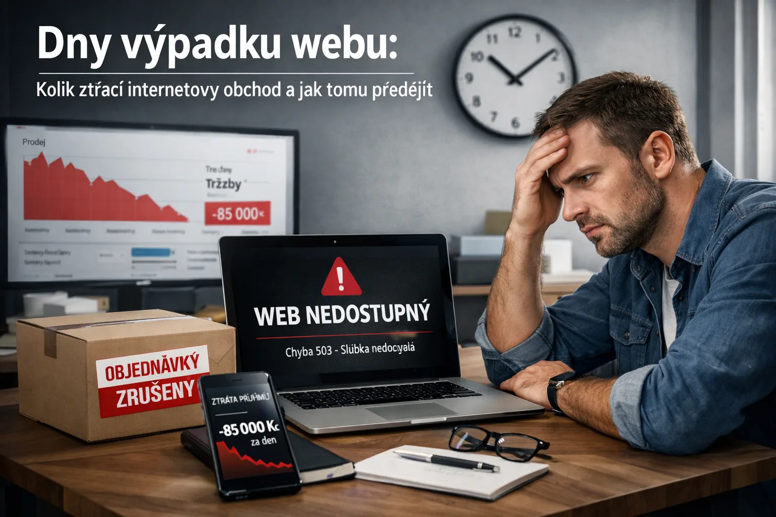 Dny výpadku webu: kolik ztrácí internetový obchod a jak tomu předejít