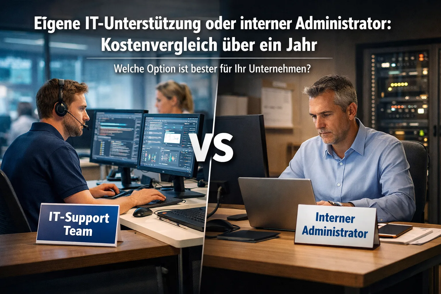 Eigene IT-Unterstützung oder interner Administrator: Kostenvergleich über ein Jahr