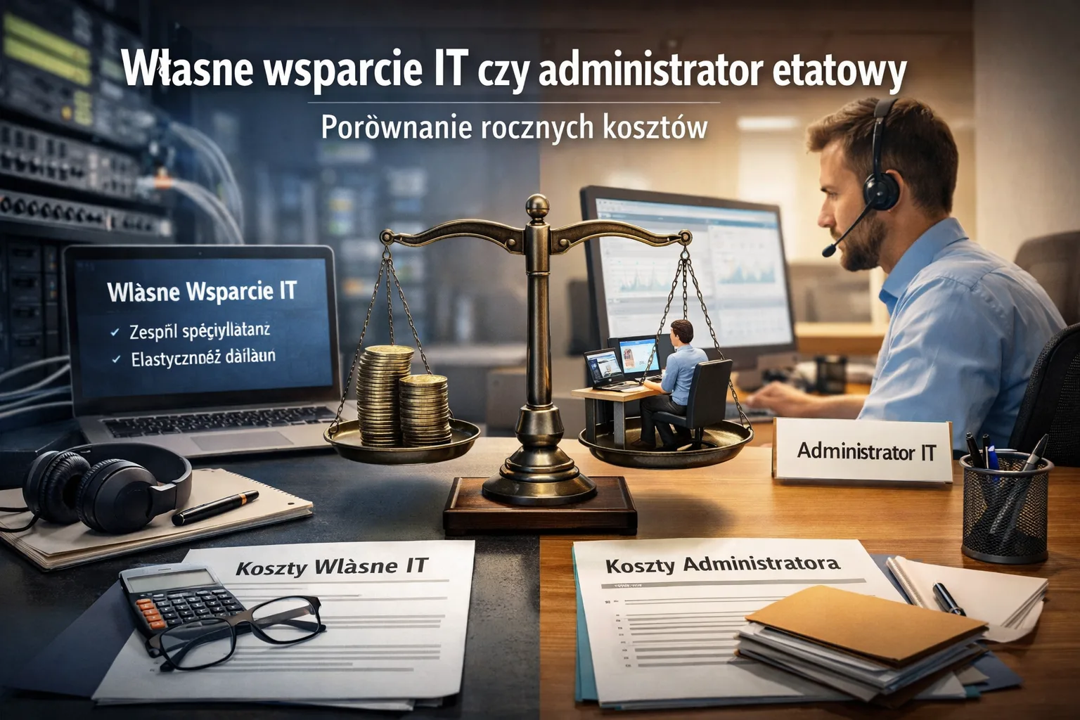 Własne wsparcie IT czy administrator etatowy: porównanie rocznych kosztów