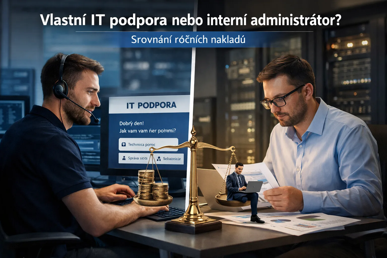 Vlastní IT podpora nebo interní administrátor: srovnání ročních nákladů