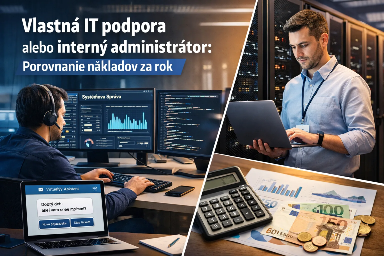 Vlastná IT podpora alebo interný administrátor: porovnanie nákladov za rok